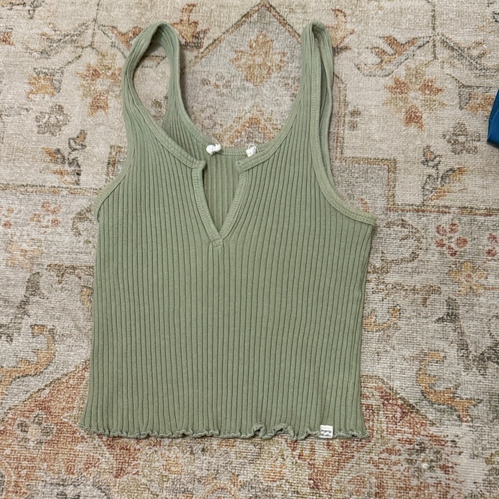 Billabong Olive Ribbed Tank Top